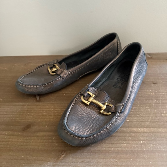 Salvatore Ferragamo Gancini Horsebit Driving Moccasins Loafers leather Size 8 - Picture 7 of 9